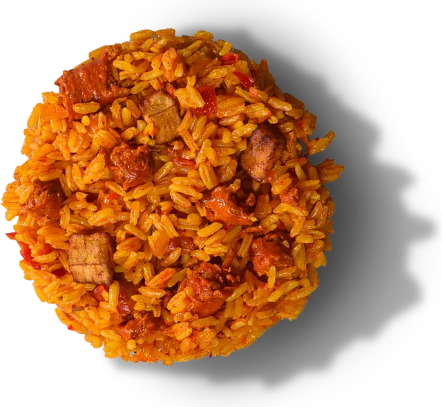 Arroz con chistorra y plátano maduro